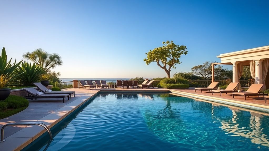 borda de piscina recuada