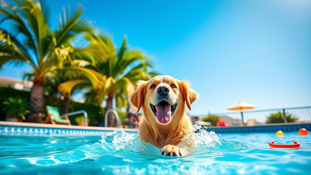 cachorro na piscina é permitido