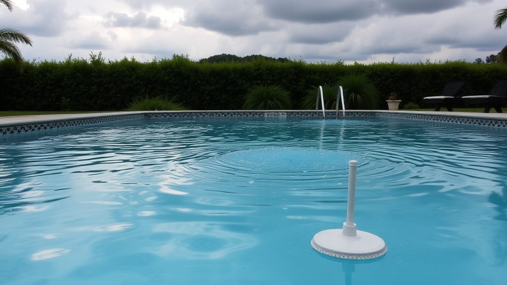 cuidado de piscina com a chuva
