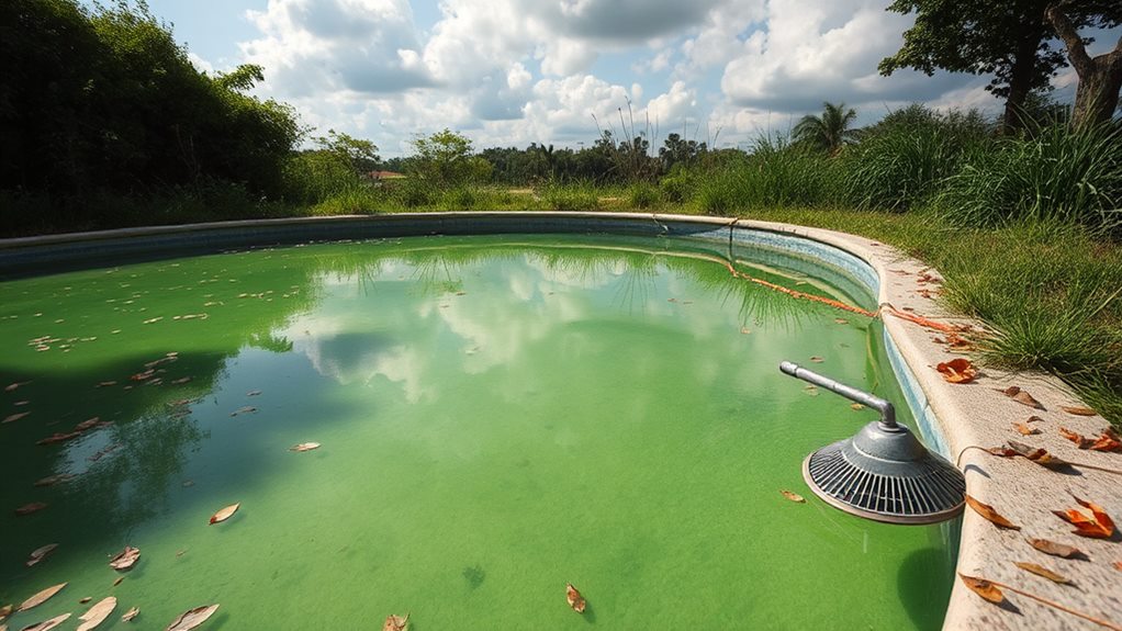 água turva em piscina
