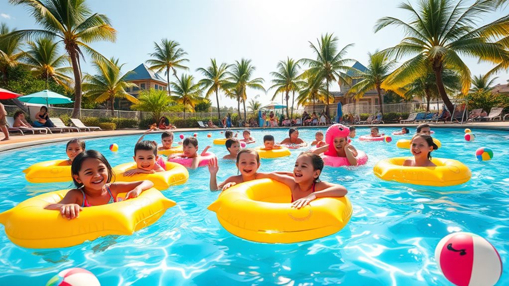 jogos de flutuadores na piscina