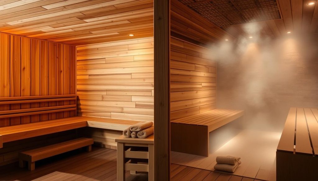 sauna seca e a vapor